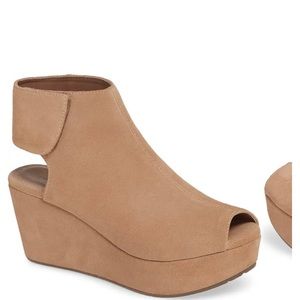 Chocolate Blu cutout wedge sandal